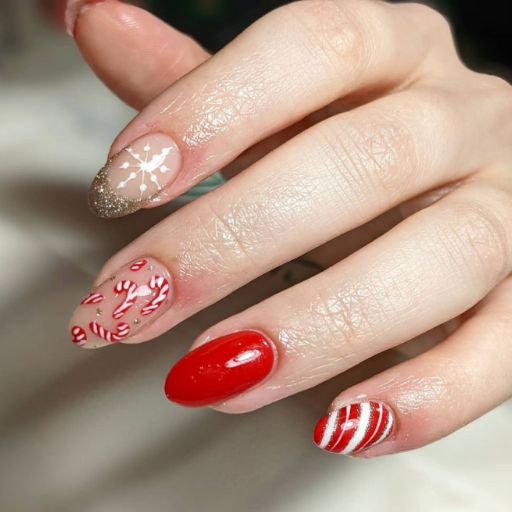 How to Make Your Candy Cane Nails Last Through the Holiday Season