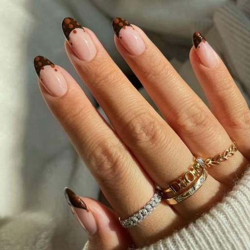 What nail shapes work best for brown French tips