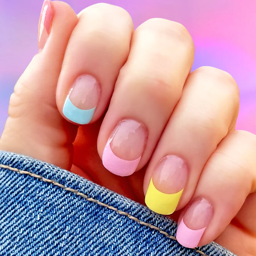 french tip nails with color