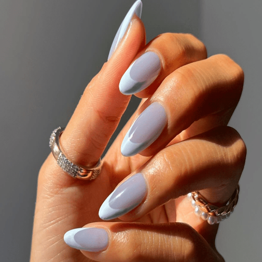 french tip nails with color