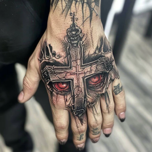 What are the three trending cross-tattoo styles on social media_